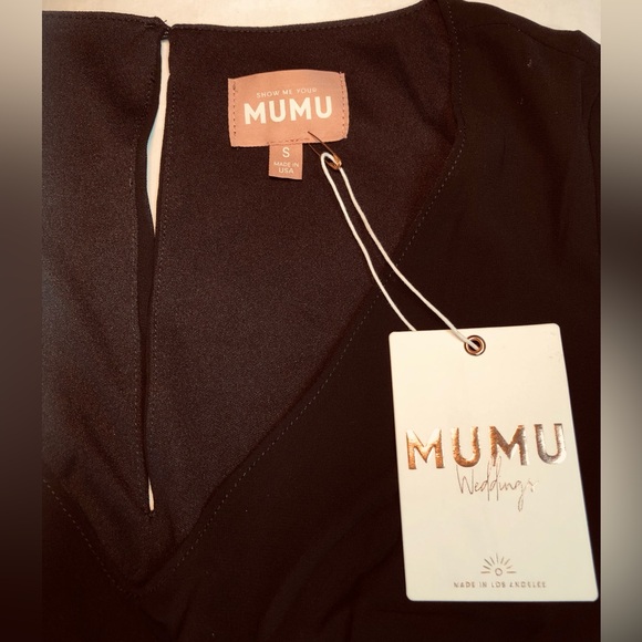 Show Me Your Mumu Bridesmaid NWT Emily Black Chiffon Maxi Dress Size Small - Picture 3 of 6